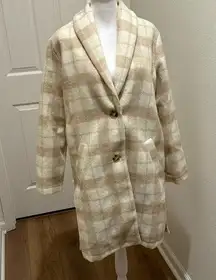 Pink Lily Crème Plaid Shacket Coat