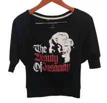 Miami Style Marilyn Monroe The Beauty of Insanity cotton crop‎ top size S