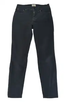 J.Crew 9-in High-rise Toothpick Skinny‎ Jeans Black Corduroy Women's 27 Stretch