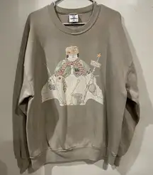 Jerzees Tan Long Sleeve Crewneck Sweatshirt w/ Snowman Ice Finishing Size 2X