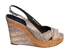 Donald Pliner Lizard Leather Wedge Platform Shoe New Tejus Mushroom New $275 NIB