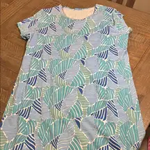 Women's J. Mclaughlin Short Sleeve
Stretchy Blue Green L Cotton/Modal Dress
