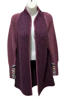 Smartwool CHUP Speren Wrap Cardigan Sweater in Sangria Sz M Pockets Cozy Warm