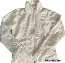 Nike  White Micro Waffle Pattern Zip Up Jacket Size Small