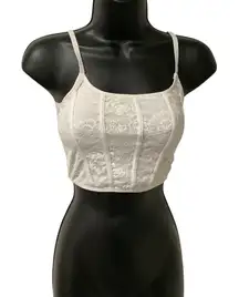 Colsie Lace Bandeau in Off White Size XS