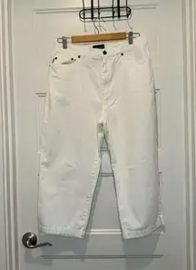 Ralph Lauren Lauren Jeans Co White Shelter Isle High Capri Jean Pants Size 14