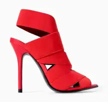 Zara Strappy Wrap Heels Red Sz 38