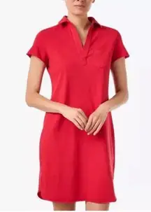 Frank and Eileen Lauren Cotton Polo dress in red