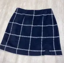 Spence Navy Blue Plaid Skirt