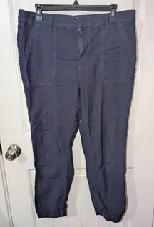 Frank & Eileen Jameson Jogger Pant Cotton/Flax Blend Womens 10 Navy