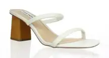 Steve Madden Women White Slide Sandals Chunky Size 8