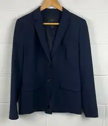 J.Crew women’s 1035 bi stretch two button Italian wool lapel navy blue blazer