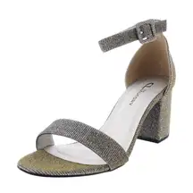 CL Chinese Laundry Jody Heel Ankle Strappy Size 8.5m Gold Metallic Wedding Club