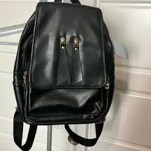 Synthetic Leather And Polyester Backpack
