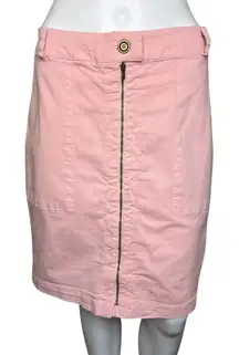 Anthropologie Amadi Skirt Womens Medium Petite Pink Pencil Straight‎ Zip Casual