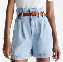 Zara // High-waisted Paperbag Denim Shorts