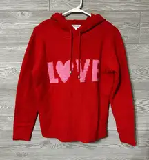 Cupcakes and Cashmere Small‎ S LOVE Pullover Hooded Sweater hoodie red