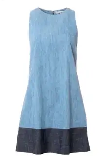Alice + Olivia Chambray Linen Shift Dress Size XS Blue
