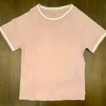 Levi’s Pink Crewneck T-shirt with White Trim