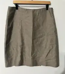 BOSS‎ Hugo Boss Womens Beige Textured Pencil Skirt Side Zip Business Casual SZ L