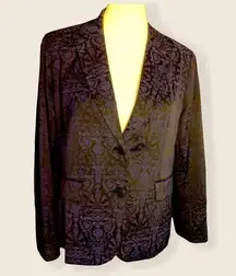 Chicos black and purple jacket jacquard type design