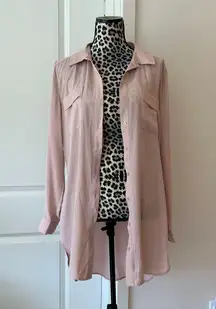 muted pink blouse longline