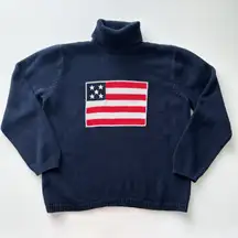 Liz Claiborne American Flag Turtleneck Sweater