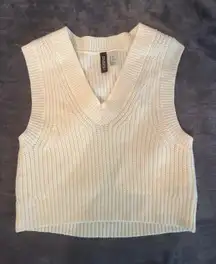 White Knit Sweater Vest H&M