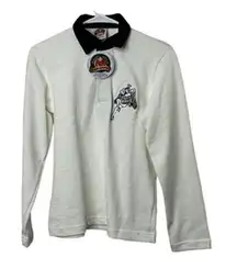 Barbarian Sports Long Sleeve White Rugby Shirt Women's Small Holy Grail Brewery