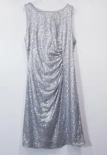 Calvin Klein Silver Sparkle Shimmer Sequins Party Dress