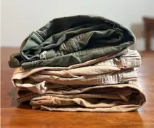 Lot Womens Plus Cargo Pants 16 XL Forever 21 Lee Khaki Green Cream Beige Bottoms