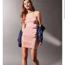 UO Val straight-neck satin mini dress