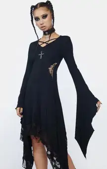 Dolls Kill Long Sleeve Midi Vamp Dress M Perfect For Halloween