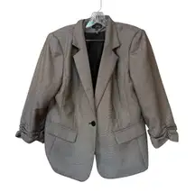 Y2K Grey Cropped Blazer Scrunch Sleeve Officecore YeSt US 12