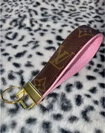 Repurposed Upcycled Keychain Wristlet Keyring Key Fob 