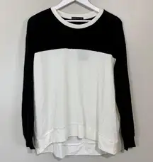 Gibson Look Women’s Color Block Pullover Sweater Black & Ivory NWT