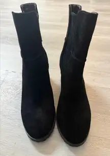 Chic Black Suede Ankle Booties