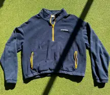 Navy Blue 3/4 Zip Crew Neck