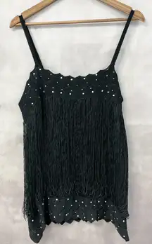 Ashley Stewart Fringe Cami‎ Womens 3X Retro Whimsigoth Grunge Flapper Flirty
