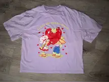 Strawberry Shortcake Y2K Pastel Purple Crop Top Women’s “I Love You Berry much”!