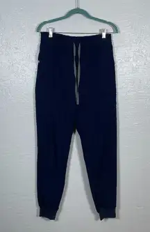 Figs Women M Tall Navy Blue Zamora Jogger Scrub Pants Drawstring Waist Pockets