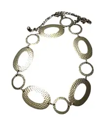 Pitted link chain belt Bronze color. Oval and circle pitted links.