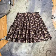 Banana Republic Brown Floral Pleated Mini Skirt