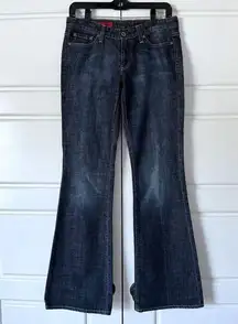 Adriano Goldschmied Womens The Club Flare Jeans 27 Boho Wide Leg Low Rise Dark