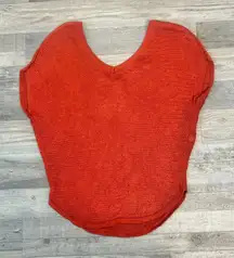 White House Black Market Orange Dolman Double V Pullover Sweater S50