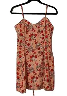 Mudd Floral Mini Dress sz medium pink sweetheart neckline spaghetti strap garden