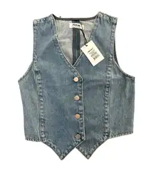 Showpo - Adriene Button Down Denim Vest in Blue