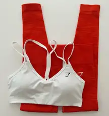 Gymshark S/S Adapt Marl Seamless Leggings & Strap Feature Sports Bra Set