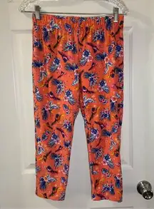 Terra & Sky Orange Floral Print Pull On Leggings 0X