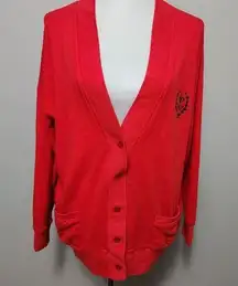 Vintage Abercrombie & Fitch red varsity letterman cardigan size medium